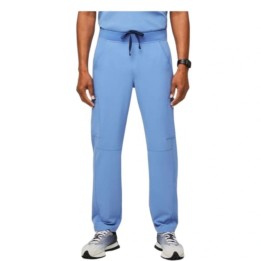 Figs Axim Cargo Scrub Pants Light Blue Men’s Size Medium T2001 Medical
